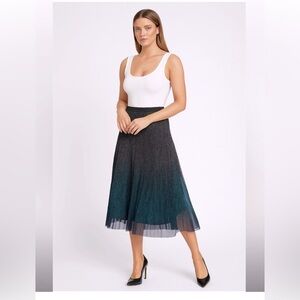 Coldwater Creek Elegant Black Blue ombré mesh Boho feminine Maxi Skirt XS (4)